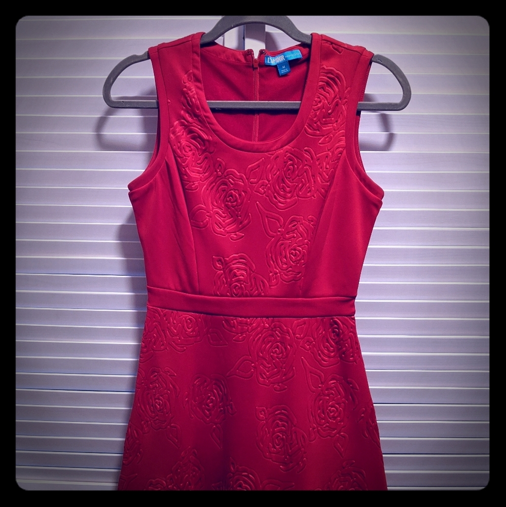 L'amour red A-line dress